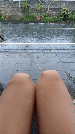 Morning rainstorm documented by witnesses in Petang, Indonesia