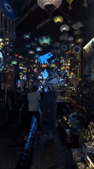 Istanbul street life: lamps, candy, and classical facades
