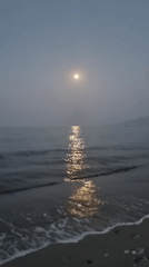 Moonlit evening on the Greek coast near Litochorou
