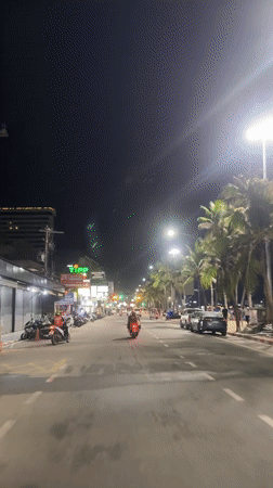 Night street scenes captured in Pattaya City, Thailand