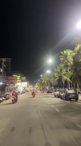 Night street scenes captured in Pattaya City, Thailand