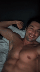 Shirtless man recorded posing, flexing in Moscow bedroom