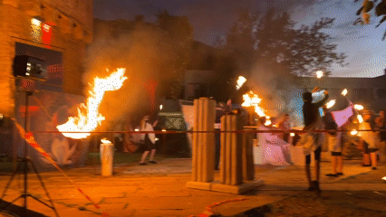 Ancient-themed theatrical performance with torches staged in Vratsa, Bulgaria