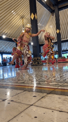 Traditional Javanese dancers perform in full ceremonial costume, Yogyakarta