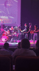 Live band performs at theater venue in Nizhny Novgorod