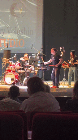 Live band performs at theater venue in Nizhny Novgorod