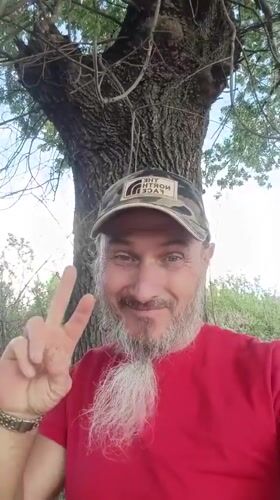Man films himself making peace signs in Voznesensk Ukraine