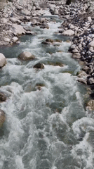 Aerial views of Beas River rapids near Bahang village