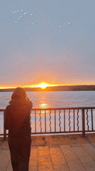 Person documented near outdoor art in Chaikovsky, Russia