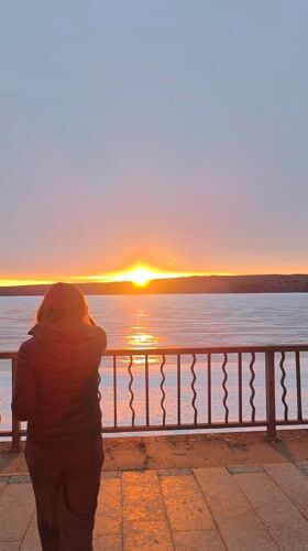 Person documented near outdoor art in Chaikovsky, Russia