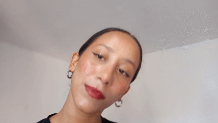Woman takes selfies in Porlamar, Venezuela