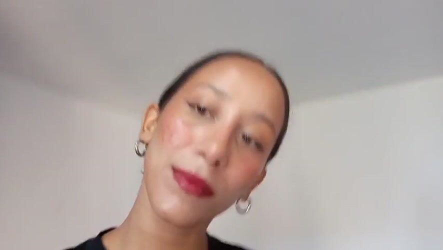 Woman takes selfies in Porlamar, Venezuela