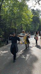 Traditional bamboo chair transport witnessed in Zhonghu, China