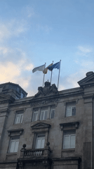 Evening architectural tour captured in A Coruña city center