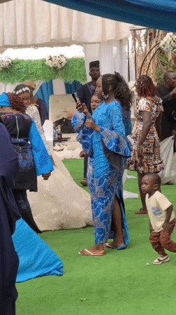 Wedding celebration held outdoors in Jos, Nigeria