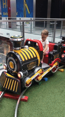 Children enjoy toy trains and rides in Bielsko-Biała play area