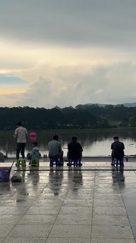 Morning scenes captured around Da Lat's lakeside after rain