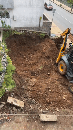 Construction work documented in Zlatograd, Bulgaria Sunday morning