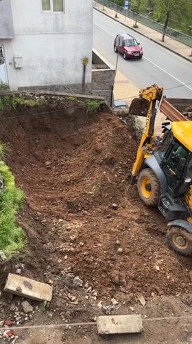 Construction work documented in Zlatograd, Bulgaria Sunday morning