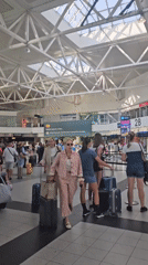 Morning scenes across Budapest Airport's departure terminals