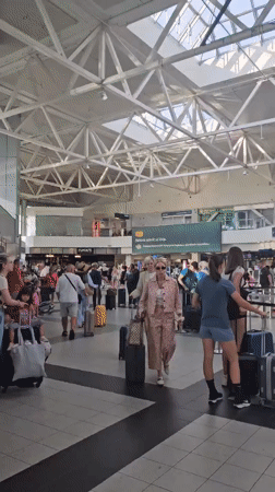 Morning scenes across Budapest Airport's departure terminals