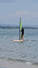 Windsurfers on calm water near Burgas coast
