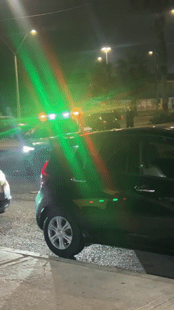 Police vehicles with flashing lights spotted on Arica street