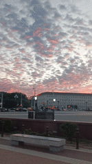 Twilight scenes captured at Kaliningrad cathedral square