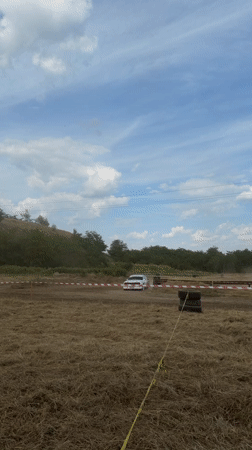 Rally cars dust up a dirt circuit in Bahovitsa, Bulgaria