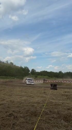 Rally cars dust up a dirt circuit in Bahovitsa, Bulgaria