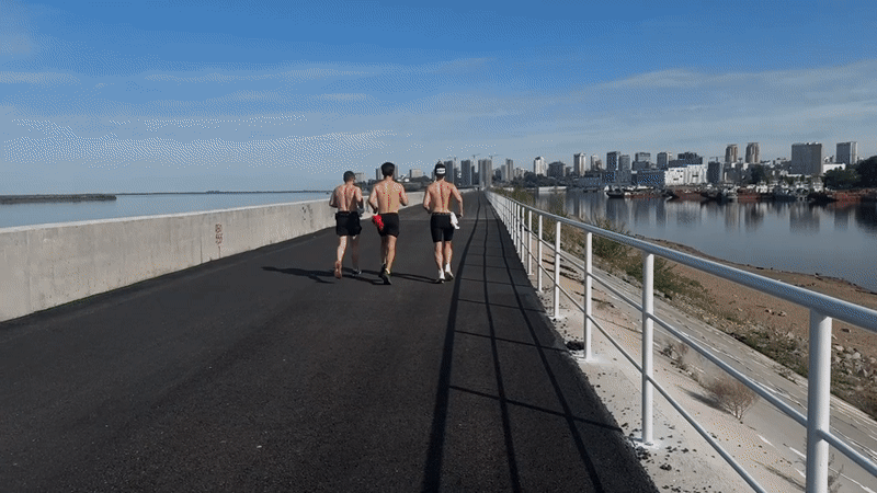 Evening outdoor activities observed along Khabarovsk waterfront