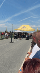 Motorcycle drag race staged in Chirpan, Bulgaria