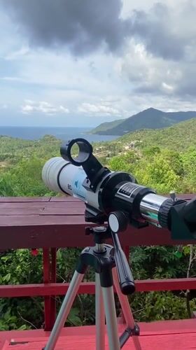 Morning observations document roads, telescopes at Thai hillside location