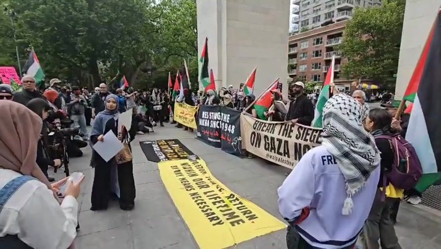 Palestinian solidarity demonstration held in New York park