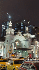 Moscow Evening: Illuminated Buildings and Street Scenes Documented