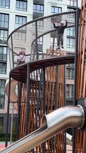 Children play at modern Tyumen playground complex Friday afternoon