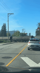 Early morning traffic encounters train crossing, truck in Coquitlam area