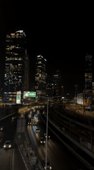 Tel Aviv skyline documented during evening hours