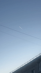 Aircraft contrails spotted over Chaikovsky, Russia early morning