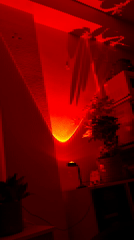 Red lamp illuminates corner room in Azuqueca de Henares