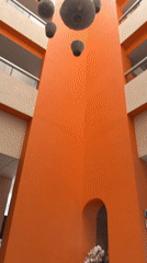 Person with Japan bag spotted in Querétaro building atrium
