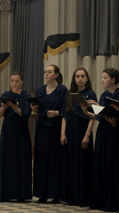 Choir performs in formal attire in Saint Petersburg