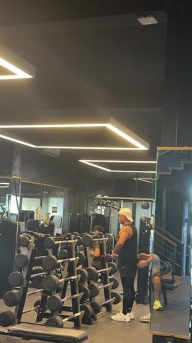 Morning workout session documented at Denpasar gym