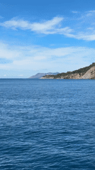 Coastal scene with lighthouse captured on sunny Turkish morning