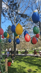 Easter festivities observed in decorated Dobrich park, Bulgaria