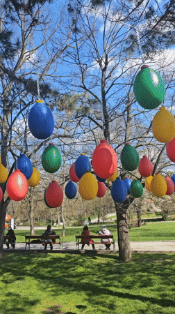 Easter festivities observed in decorated Dobrich park, Bulgaria