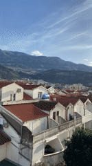 Morning views captured of Budva's red-roofed buildings