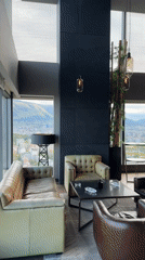 Stylish interior with city view documented in Sofia