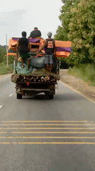 Loaded truck carries mixed cargo through Nkpor, Nigeria