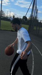 Young men play casual basketball in Strasbourg park